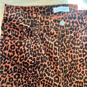 Tall LOFT Leopard Print Skinny Jeans | NWT | Corduroy | 28 Tall | High Rise